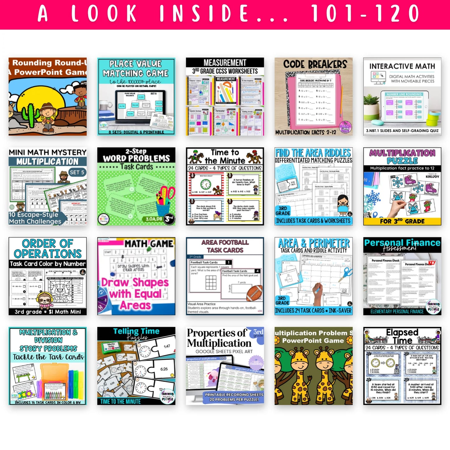 3rd & 4th Grade Mega Math Bundle