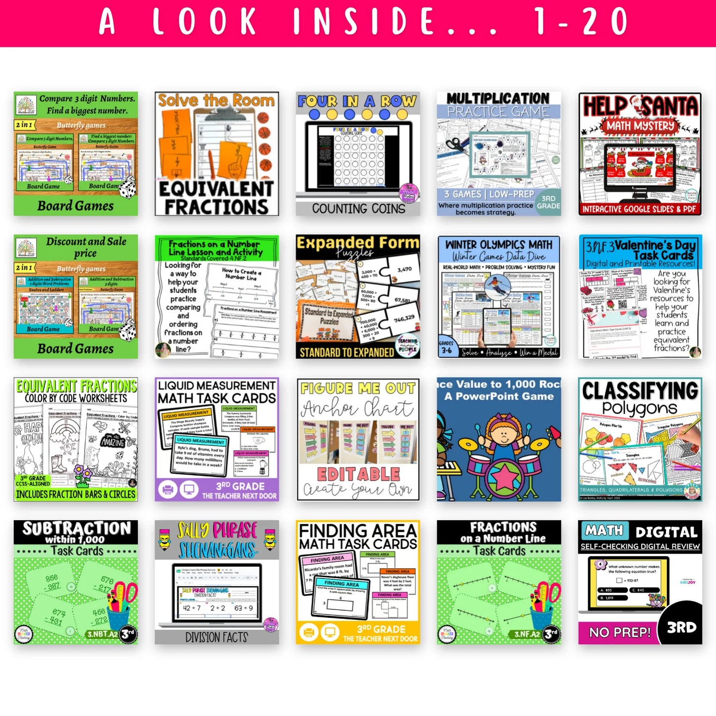3rd & 4th Grade Mega Math Bundle