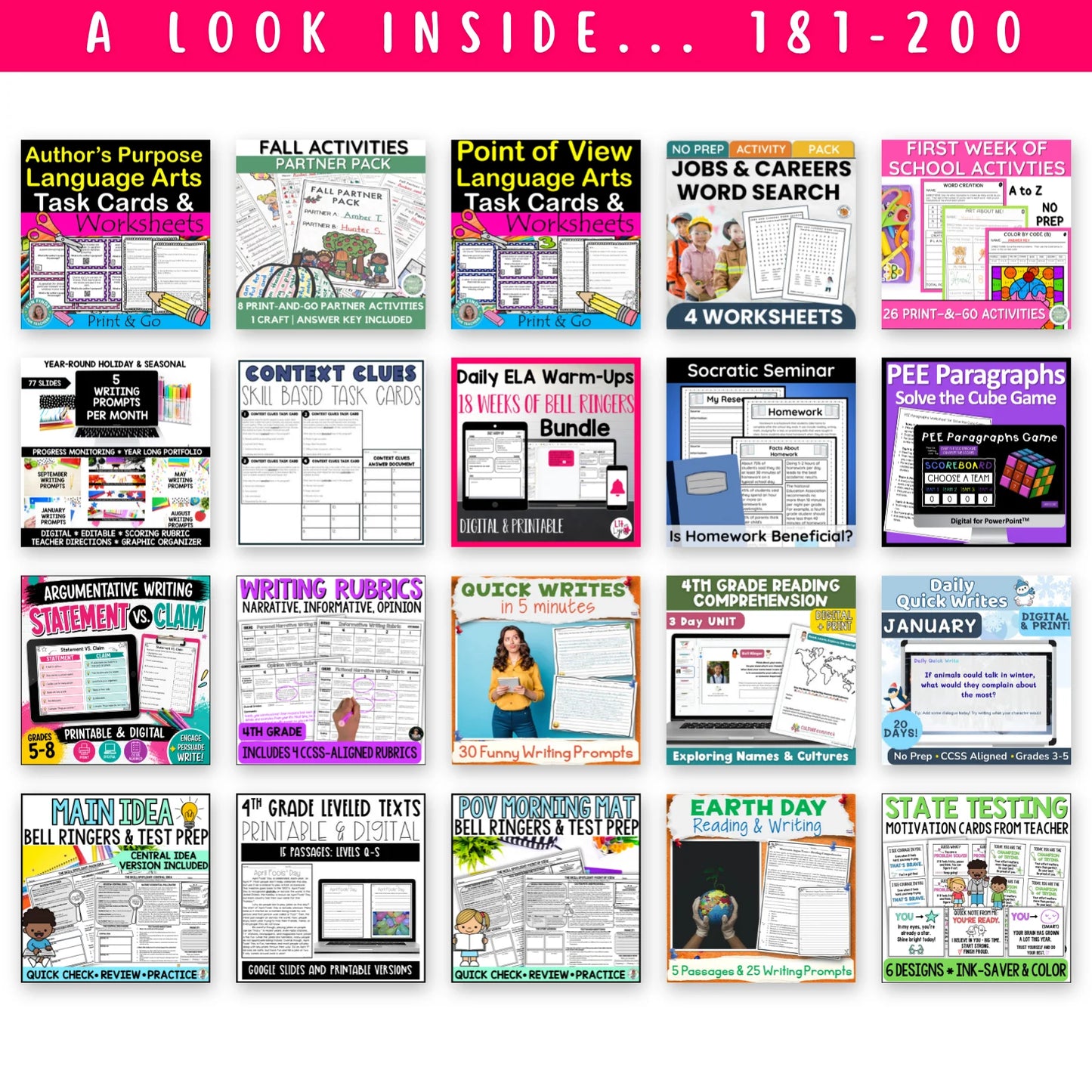 3rd & 4th Grade Ultimate ELAR Mega Bundle
