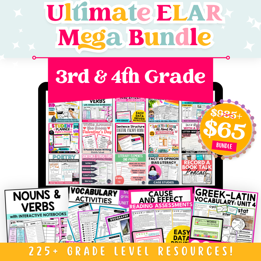 3rd & 4th Grade Ultimate ELAR Mega Bundle