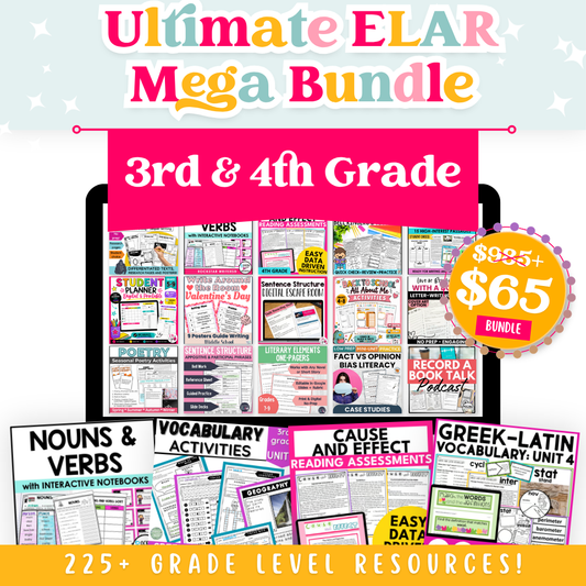 3rd & 4th Grade Ultimate ELAR Mega Bundle