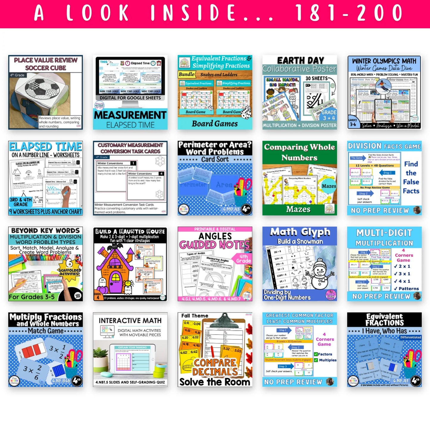 3rd & 4th Grade Mega Math Bundle