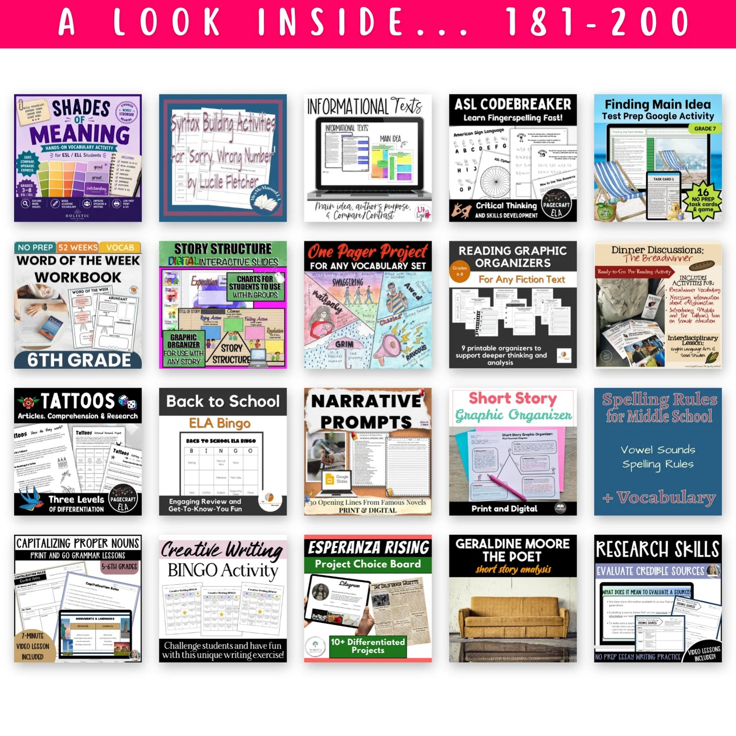 5th & 6th Grade ELAR Mega Bundle