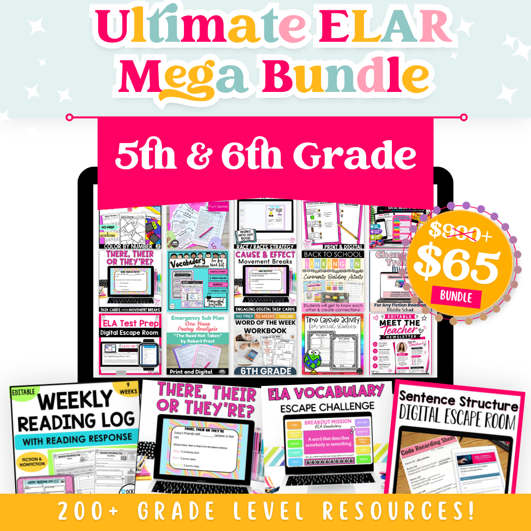 5th & 6th Grade ELAR Mega Bundle