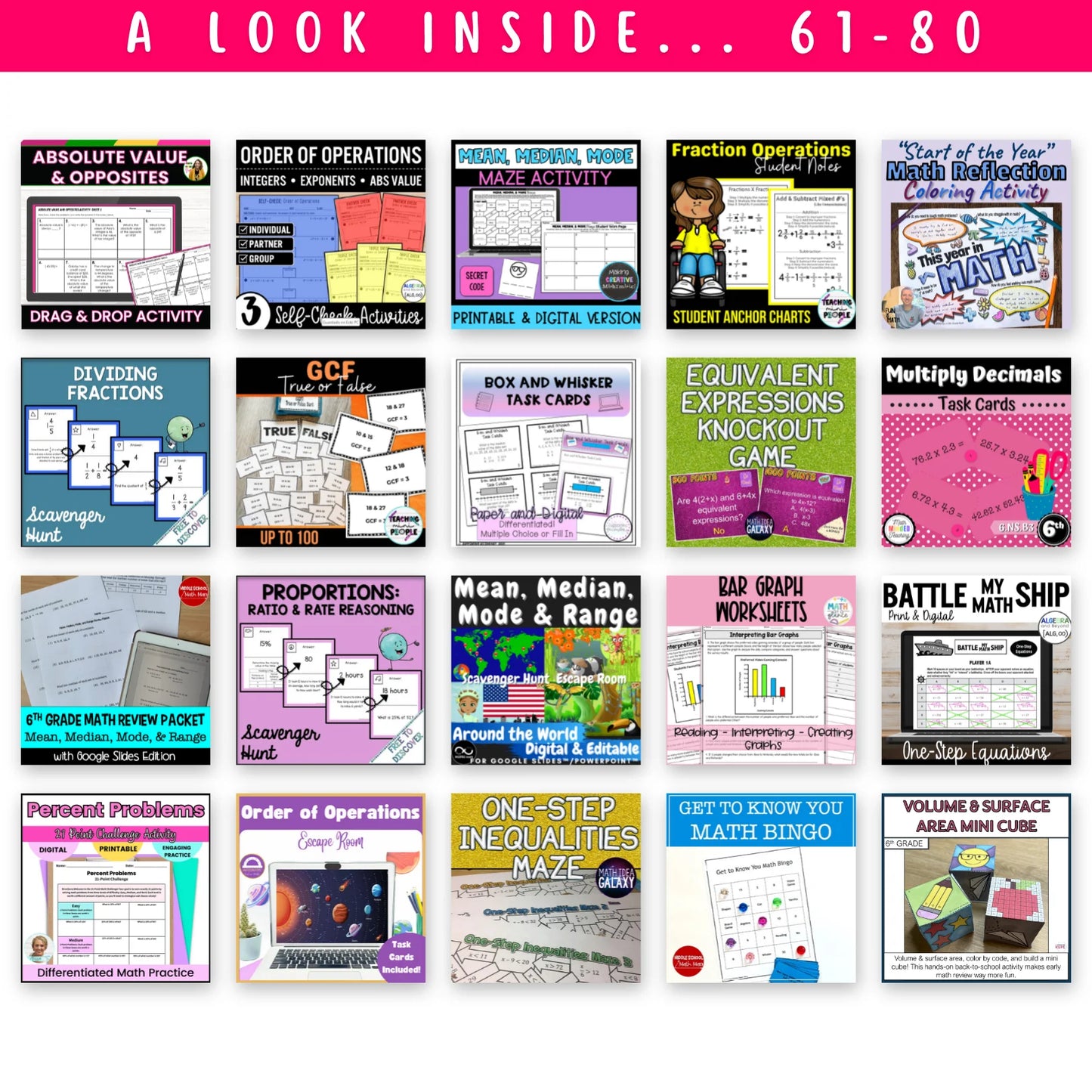 6th - 8th Grade Mega Math Bundle