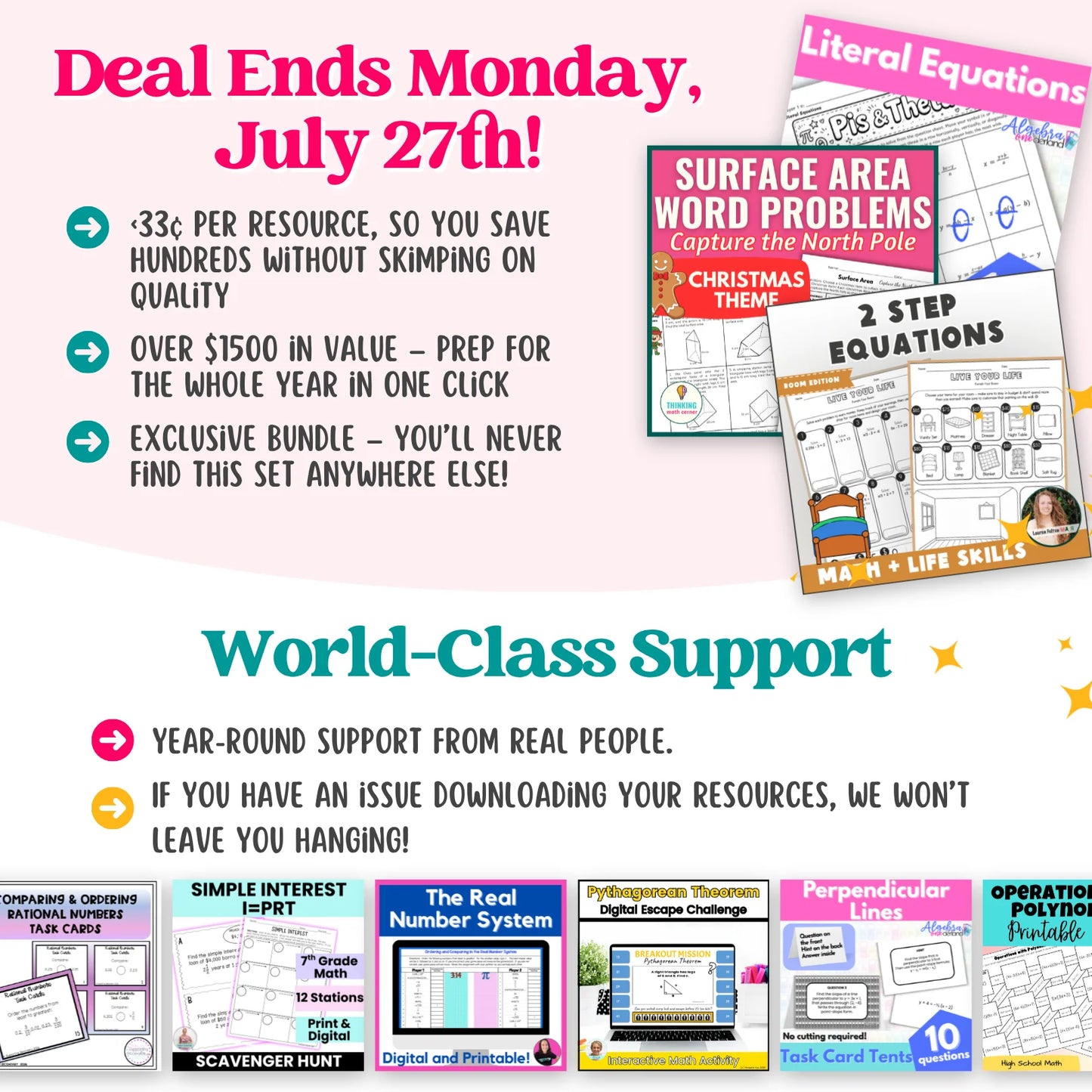 7th Grade - Algebra 1 Mega Math Bundle