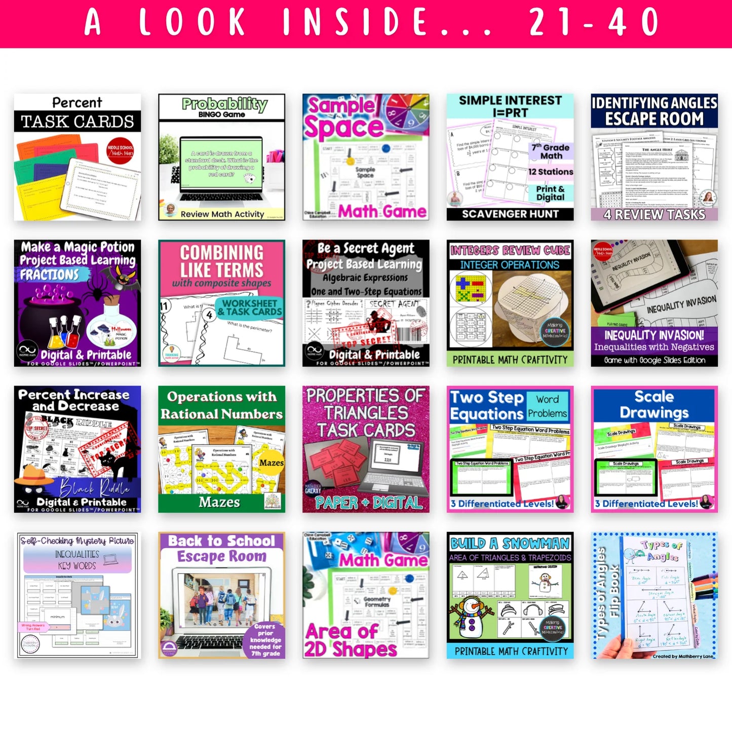 7th Grade - Algebra 1 Mega Math Bundle
