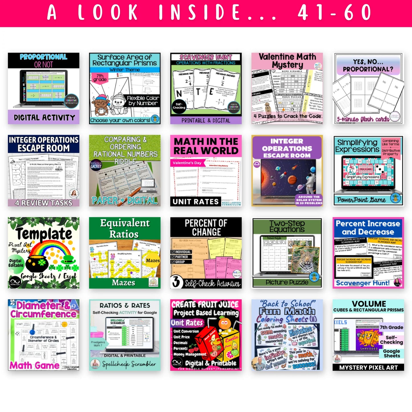 7th Grade - Algebra 1 Mega Math Bundle