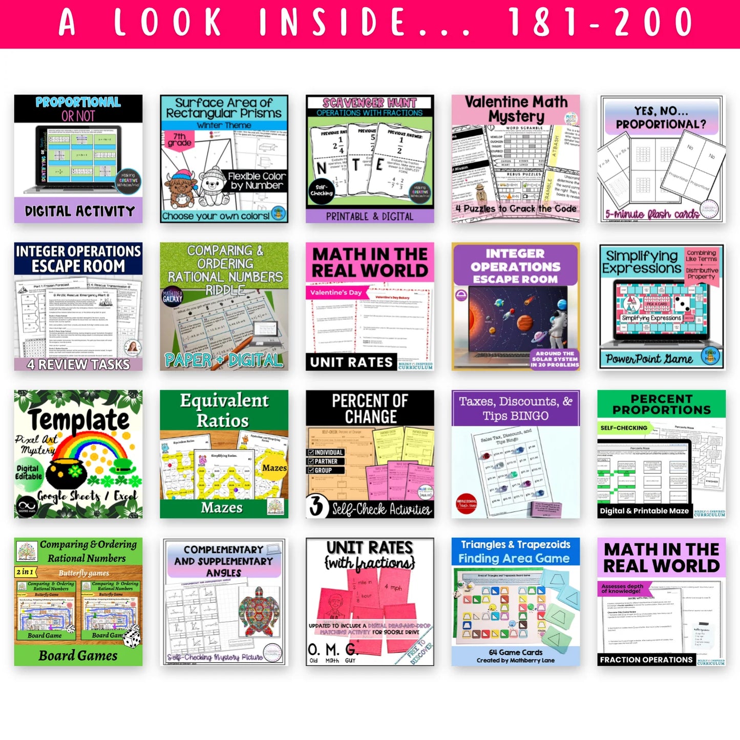 6th - 8th Grade Mega Math Bundle