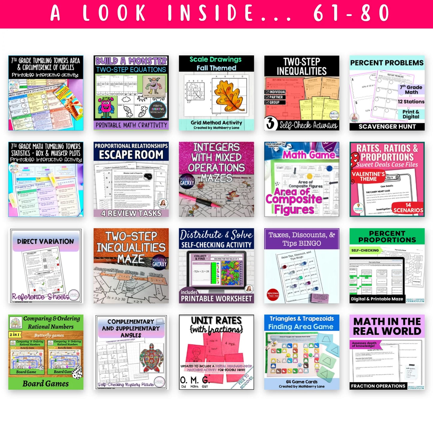 7th Grade - Algebra 1 Mega Math Bundle
