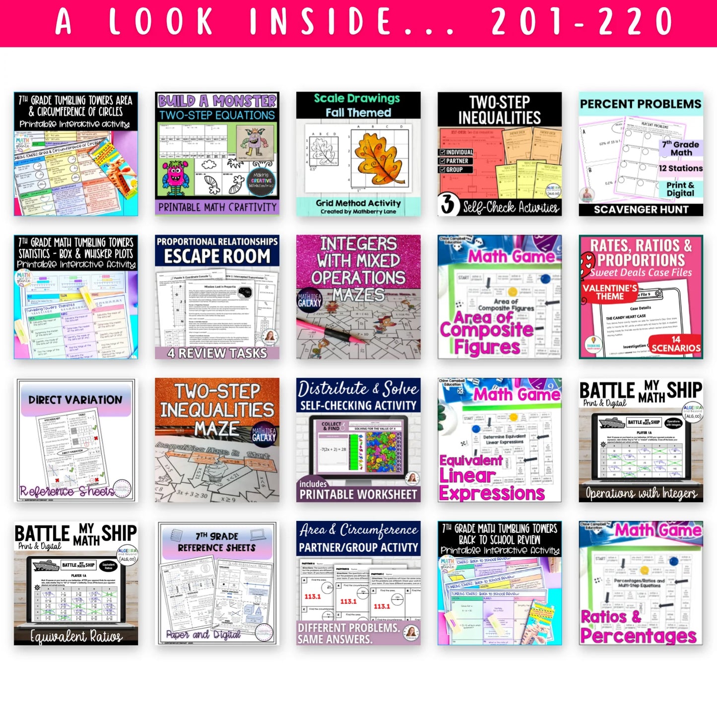 6th - 8th Grade Mega Math Bundle