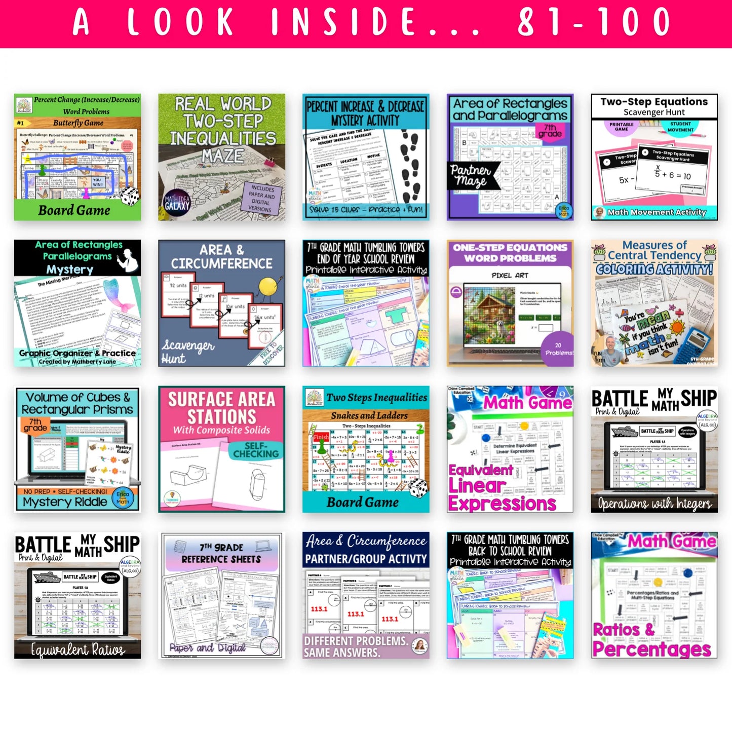 7th Grade - Algebra 1 Mega Math Bundle