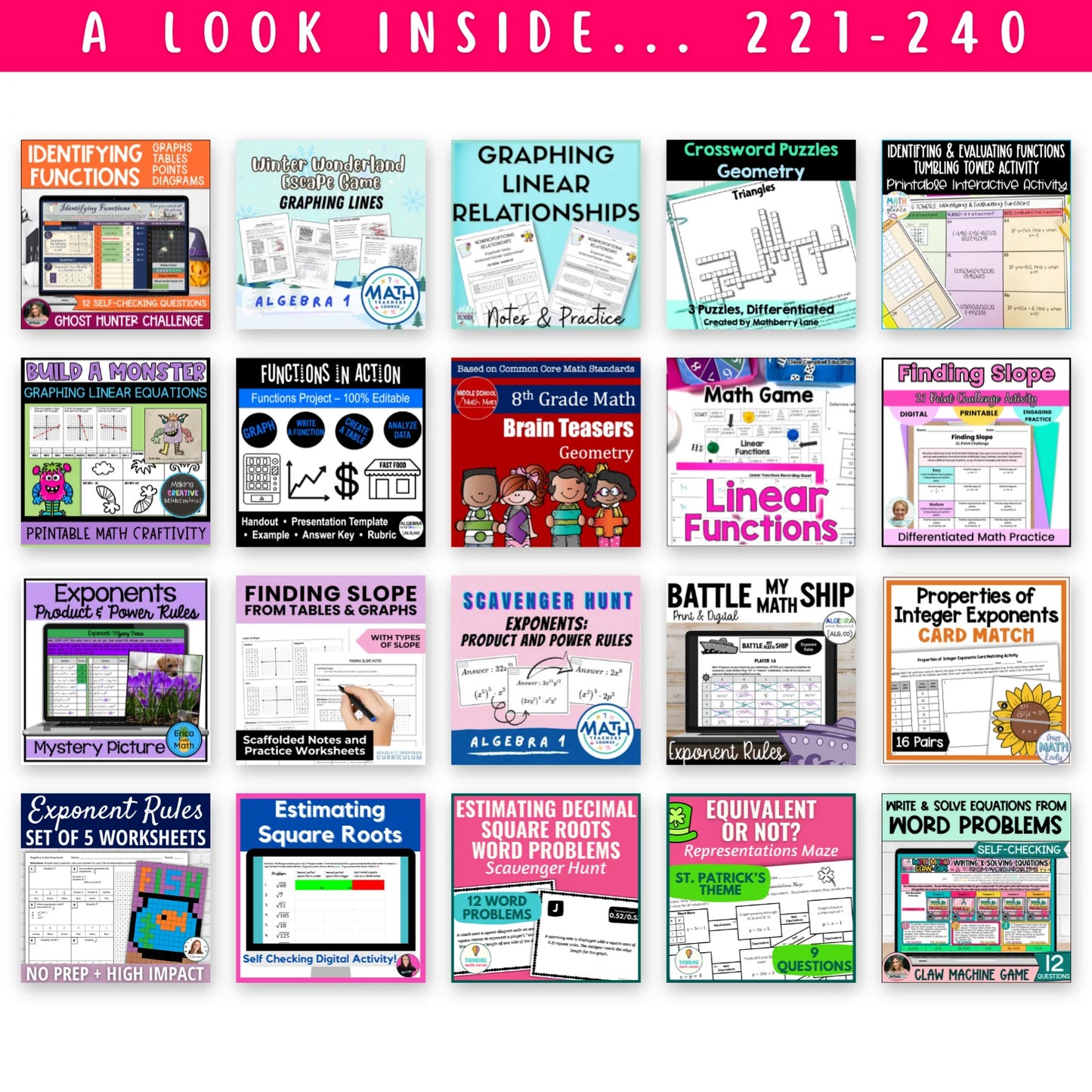 7th Grade - Algebra 1 Mega Math Bundle