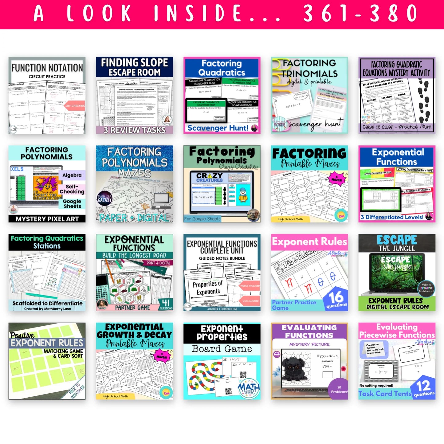 7th Grade - Algebra 1 Mega Math Bundle