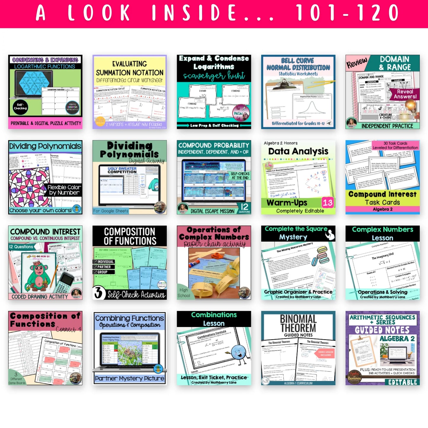 Algebra 2 Ultimate Math Bundle