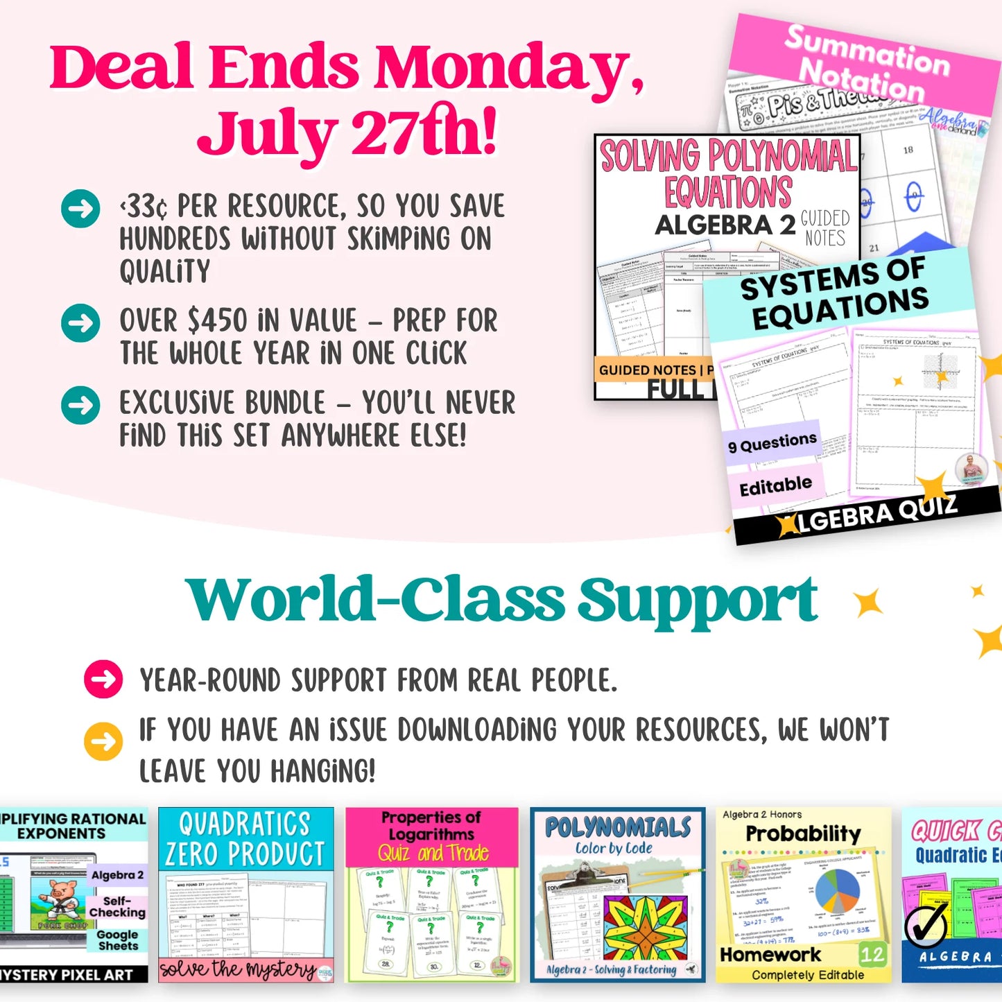 Algebra 2 Ultimate Math Bundle