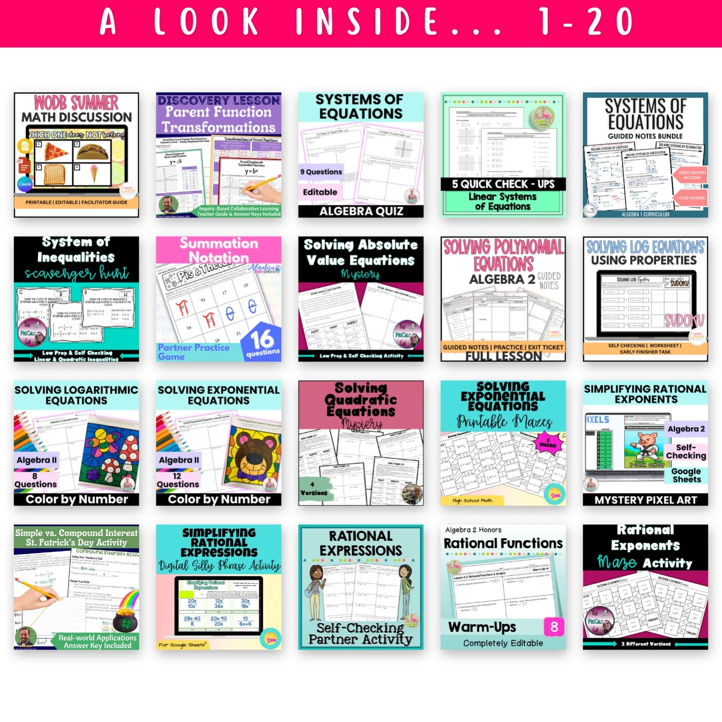 Algebra 2 Ultimate Math Bundle