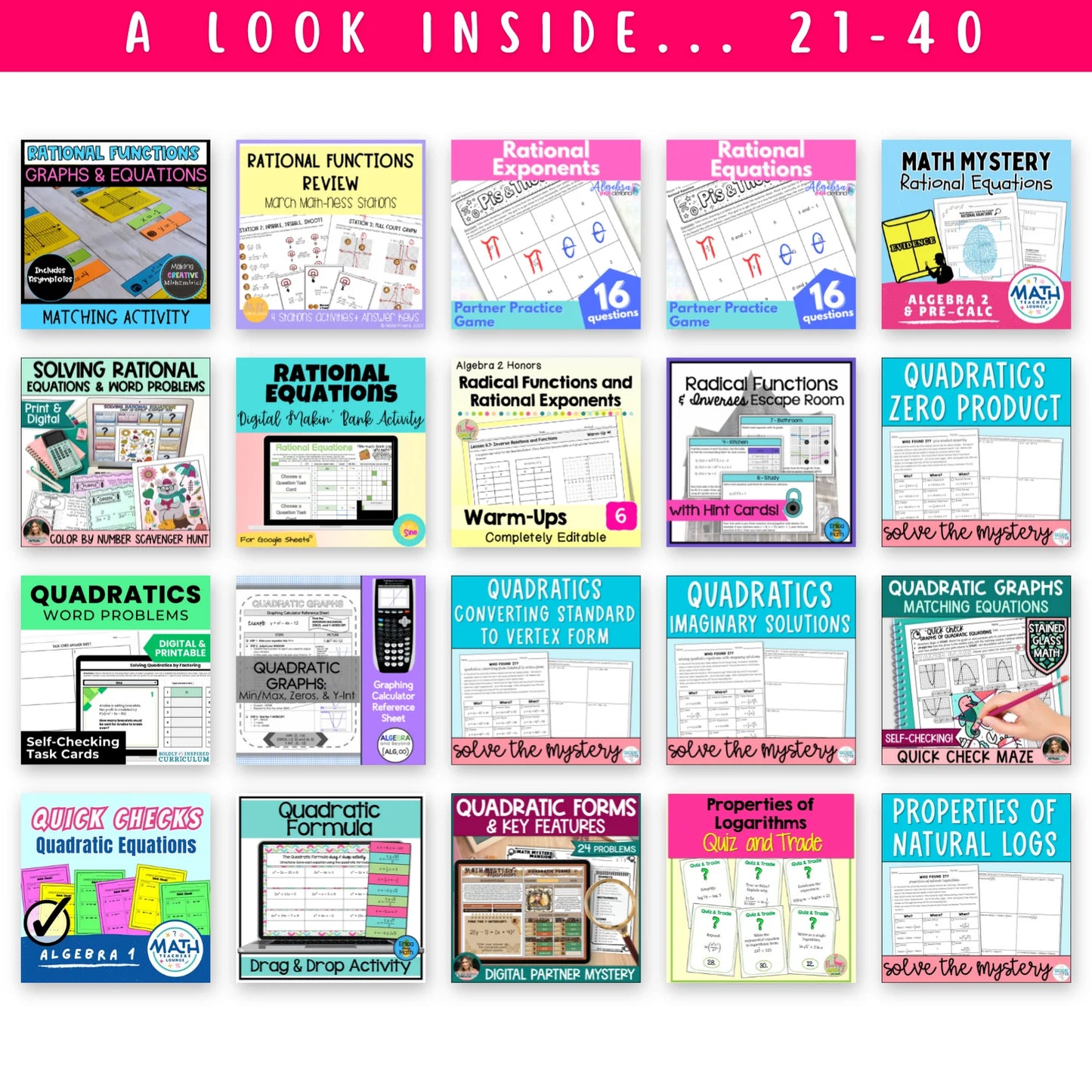 Algebra 2 Ultimate Math Bundle