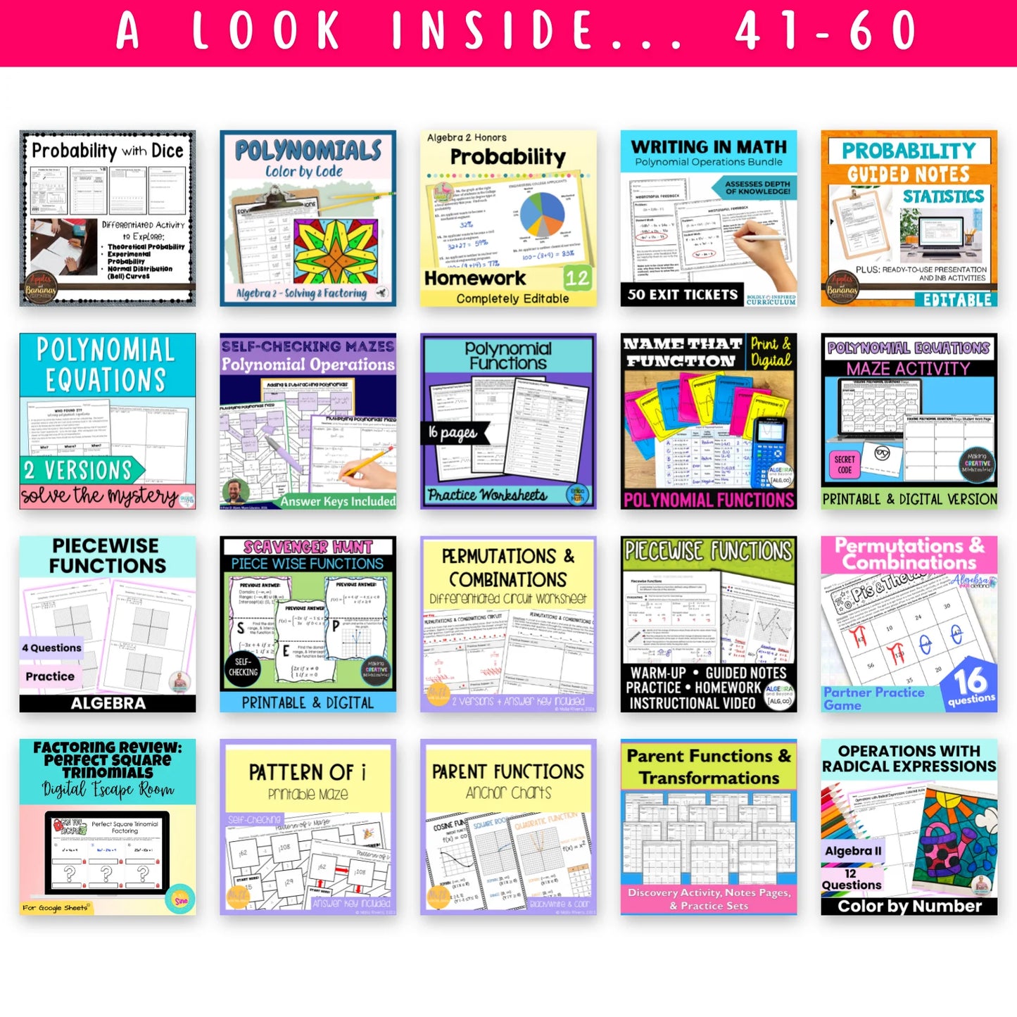 Algebra 2 Ultimate Math Bundle