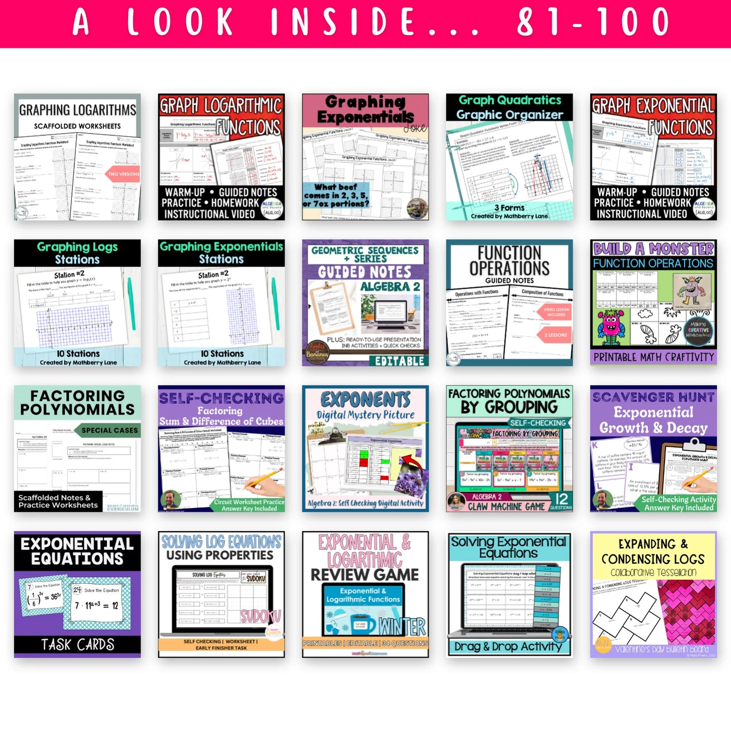 Algebra 2 Ultimate Math Bundle