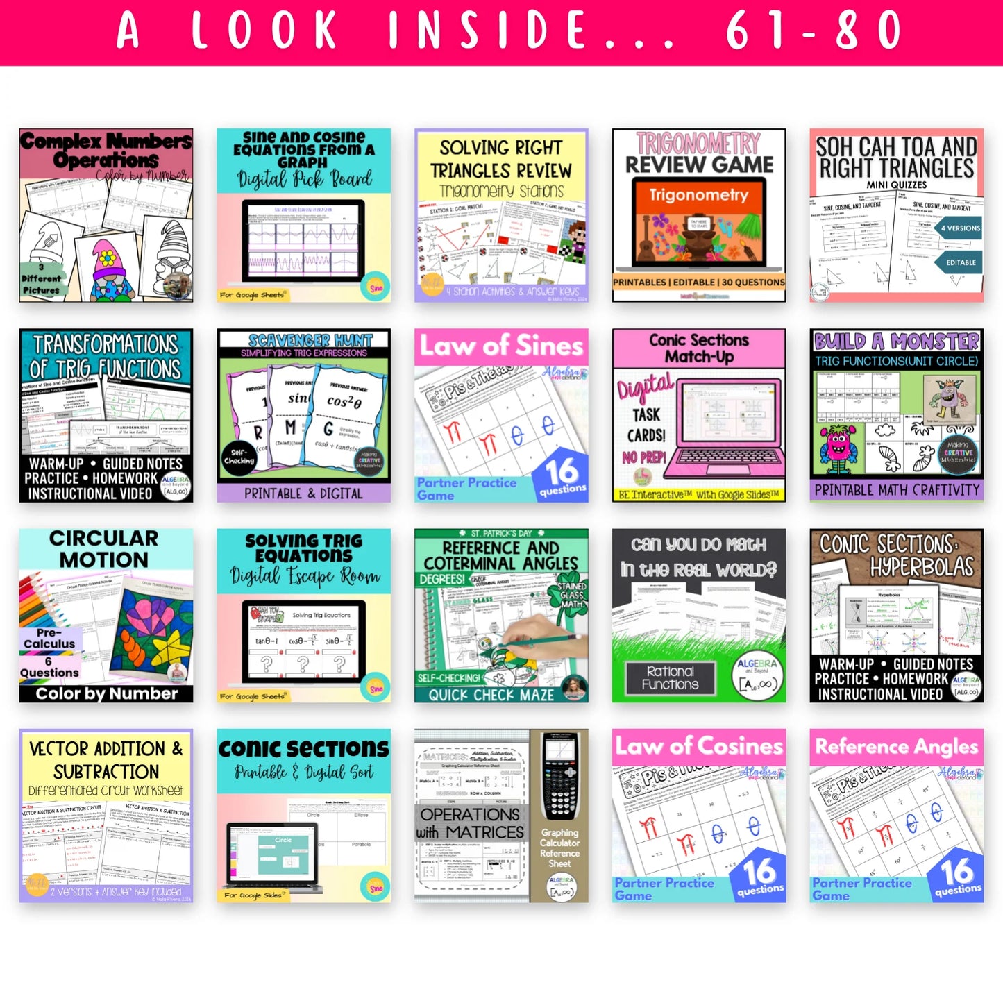 Pre-Cal/Trig Ultimate Math Bundle