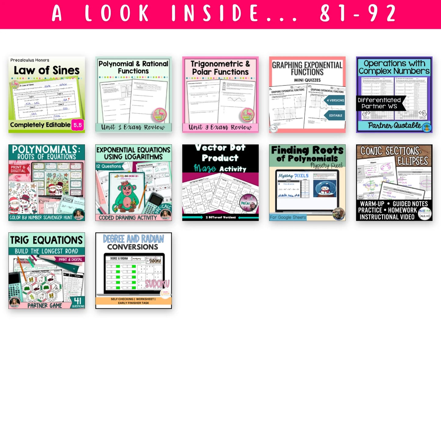 Pre-Cal/Trig Ultimate Math Bundle